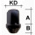 Radmutter M12 x 1,5 x 34mm Kegelbund 60° SW21  (schwarz)