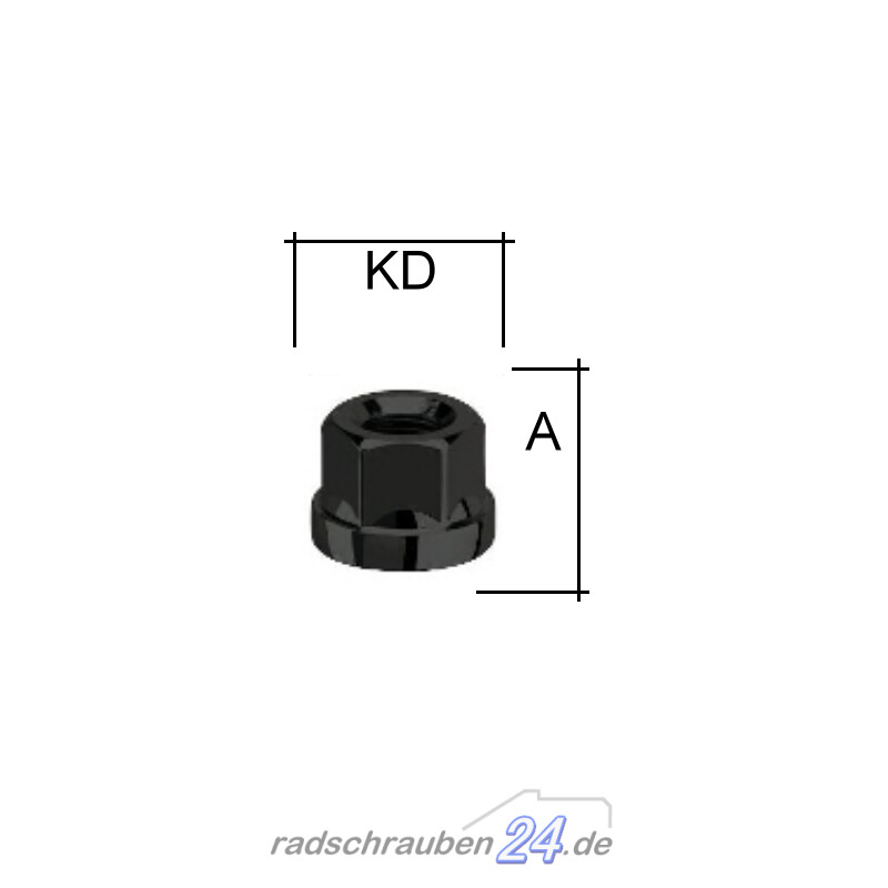 20 x Stalen wielmoeren Tuner STAR zwart M12x1.25 met stersleutel