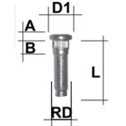 Rändelbolzen 1/2" UNF 52mm RD15,95