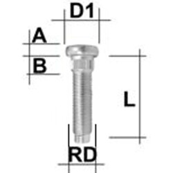 Rändelbolzen M12 x 1,75 x 51 mm RD14,75