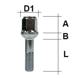 Radschraube M12 x 1,5 x 40mm Kugelbund R12 SW17