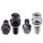 Felgenschloss 2-teilig M14 x 1,25 x 24 - 50mm Kugelbund R14 D=28 SW17 schwarz u. silber