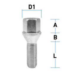 Radschraube M12 x 1,5 x 30mm Kegelbund 60° SW17