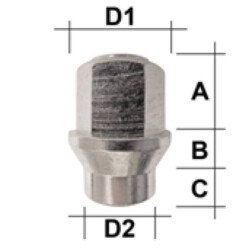 Radmutter 12 x 1,5 x 34mm Kegelbund 60° SW21 offen m. Schaft