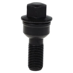 Radschraube M14 x 1,5 x 30mm Kugelbund R14 zweiteilig SW17 schwarz