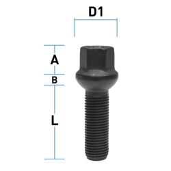 Radschraube M14 x 1,5 x 28mm Kugelbund R14 SW17
