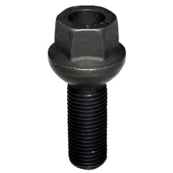 Radschraube M14 x 1,5 x 34mm Kugelbund R14 SW19  schwarz