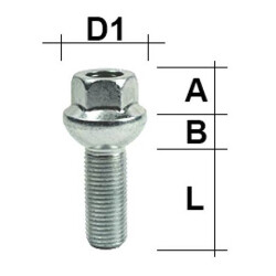 Radschraube M14 x 1,5 x 34mm Kugelbund R14 SW19