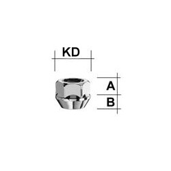 Radmutter 9/16 Kegelbund 60° SW19 offen