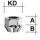 Radmutter 9/16 Kegelbund 60° SW19 offen
