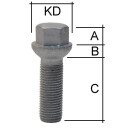 Radschraube M14 x 1,5 Kugelbund R14 SW17 Typ F1G 47 mm