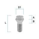 Radschraube M14 x 1,5 x 21mm Kegelbund 60° SW17...