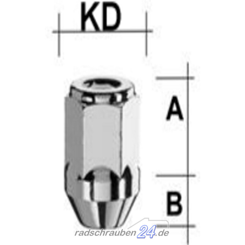 Radmutter Kegelbund 60° SW19 Typ H24V M12 x 1,5 - radschrauben24.de O