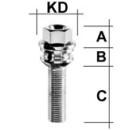 Radschraube M14 x 1,5 Kugelbund R14 zweiteilig SW19 Typ...