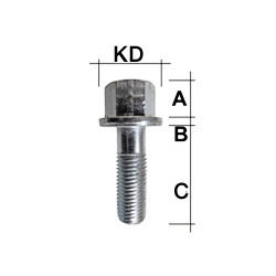 Radschraube M12 x 1,5 Flachbund SW17 Typ G1V 53 mm