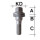 Radschraube M12 x 1,25 Flachbund zweiteilig SW17 Typ V3G (Peugeot) 50 mm