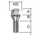 Radschraube M14 x 1,5 x 30mm Kegelbund 60° SW17