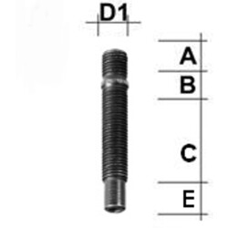 Doppelgewindebolzen M12 x 1,5 x 82mm schwarz Imbus