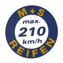 Geschwindigkeitsaufkleber 210 km/h Index H