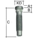Rändelbolzen M12 x 1,5 x 62 mm RD12,50 mm