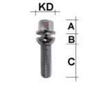 Radschraube M14 x 1,25 Kugelbund R14 zweiteilig SW17 Typ...